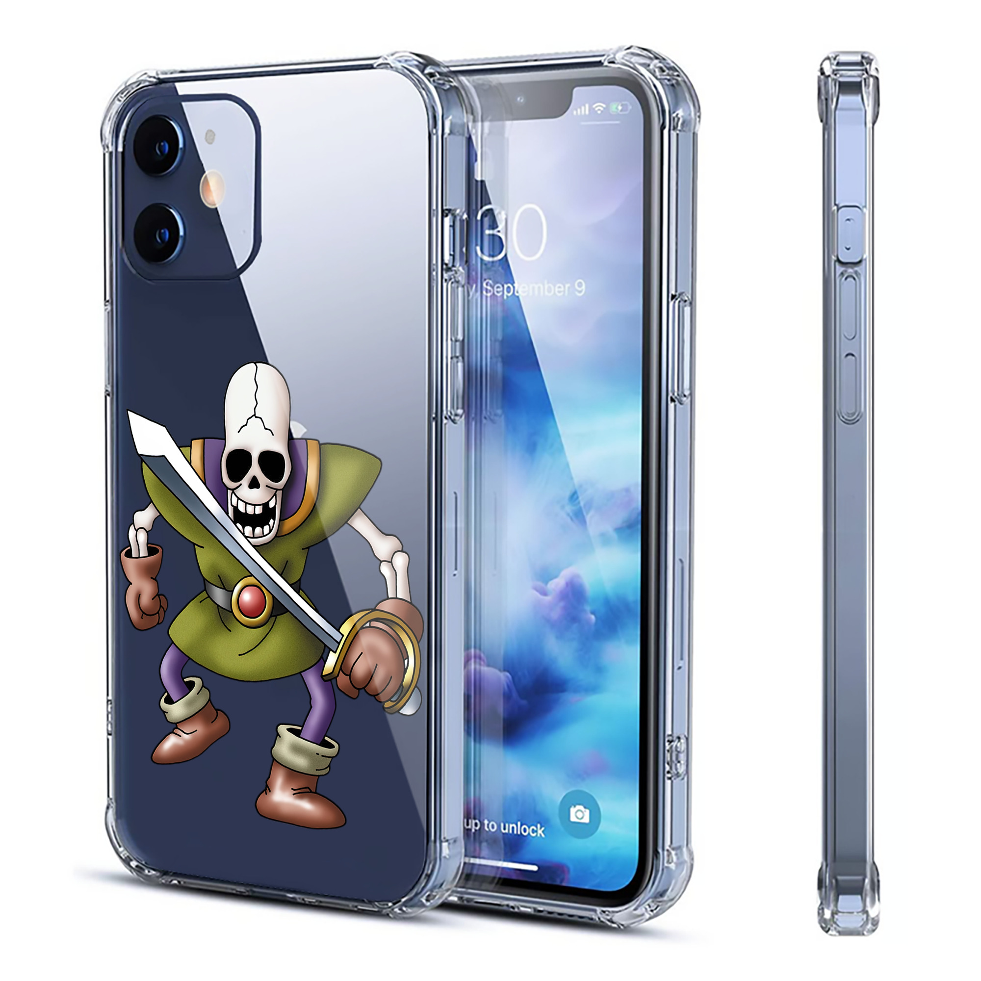 （画像用） ドラゴンクエスト Doragon Kuesuto Dragon Quest 【iPhone 12シリーズ対応】透明スマホケース（クリアソフトケース）